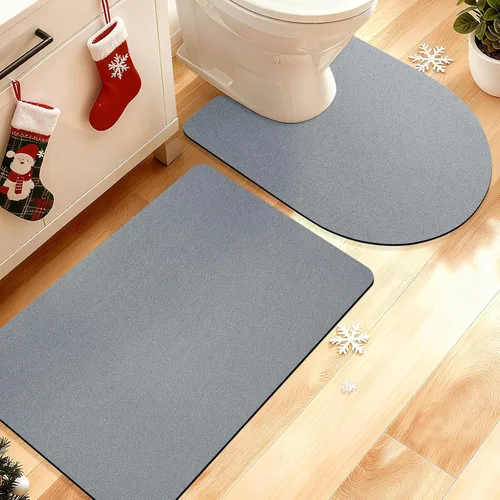 Miniatura 88 de ACCUMTEK Alfombrilla de Baño Ultra Delgada, Alfombrillas de Baño Antideslizantes con Respaldo Mejorado para Colocar Bajo la Puerta, Alfombras