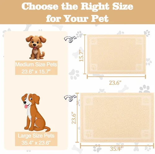 Miniatura 8 de Darkyazi Tapete de alimentación para mascotas grande para perros y gatos, 24 x 36 pulgadas, flexible y fácil de limpiar, lo mejor para tapete