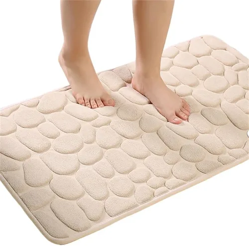 Miniatura 5 de Alfombra de Baño con Relieve De Adoquines, Alfombra De Baño, Absorción De Agua, Antideslizante, Espuma Viscoelástica, Absorbente, Lavable Alfombra