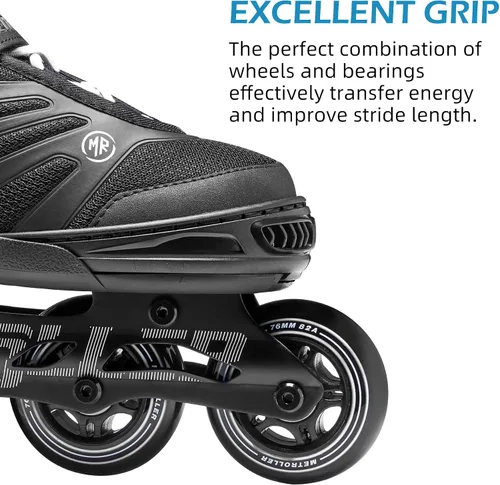 Miniatura 5 de METROLLER Patines en línea para mujeres, patines en línea ajustables para adultos, para adolescentes y niños Blanco