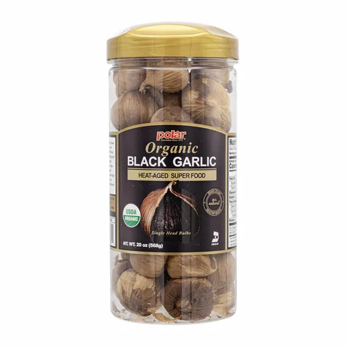 MW Polar Ajo Negro Orgánico USDA 20 oz (Paquete de 1), Bulbos Enteros, Fácil de Pelar, Completamente Natural, Sin Químicos, Apto para Kosher,