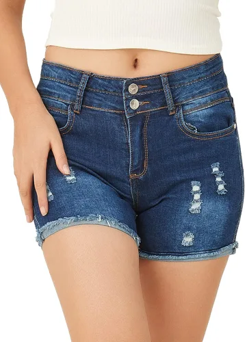 Miniatura 5 de PHOENISING - Shorts elásticos de mezclilla para mujer talla 2 a 16