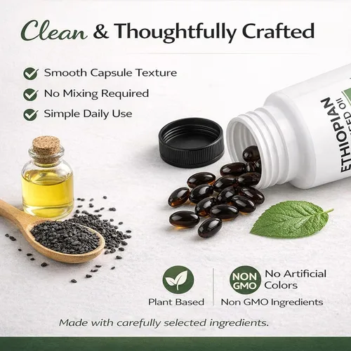 Miniatura 9 de Cápsulas de aceite de semilla negra etíope con aceite de semilla de Nigella sativa prensado en frío, suplemento botánico a base de plantas
