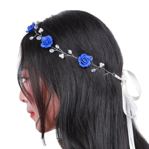 Miniatura 7 de Missgrace Vid de pelo de hoja roja de cristal, aretes y diadema para boda vintage, cumpleaños, fiesta, Halloween, joyería para el cabello para mujer