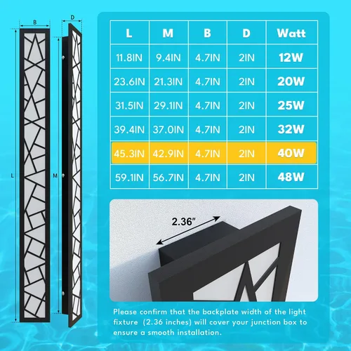 Miniatura 3 de Luces de Pared al Aire Libre 30cm Apliques de Pared Modernos LED Apliques de Pared Largos Luz de Porche Frontal Negra Impermeable Luz de Pared LED