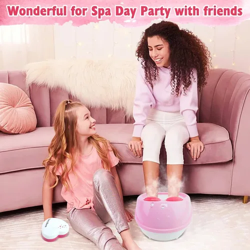 Miniatura 6 de Kit de día de spa para niños para niñas, juego de spa de pies y uñas, bañera de masaje y secadora de uñas, juguetes para niños, manicura y pedicura