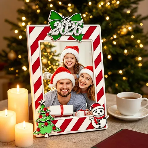 Miniatura 2 de FKOG 2025 Adornos de Árbol de Navidad con Marco de Fotos, Adornos Colgantes de Árbol de Navidad para Familia, Personas Mayores, Deportes, Escuela