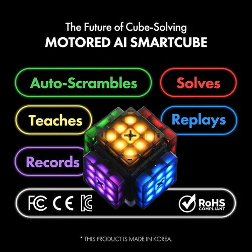 Miniatura 3 de eX-Mars Connect AI Robot Cube & Smart Cube, cubo STEM de auto-desordenamiento con 10 tipos de rompecabezas Cubo de velocidad de auto-solución