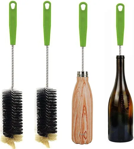 Miniatura 3 de Cepillo largo para botellas, cepillos limpiadores flexibles de 17 pulgadas para limpiar botellas de cerveza para el cuello, vino, biberones, Negro/1