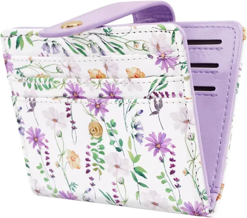 Miniatura 26 de Carteras pequeñas para mujer, diseño delgado y minimalista, tarjetero plegable para bolsillo o bolso, Mariposas negras