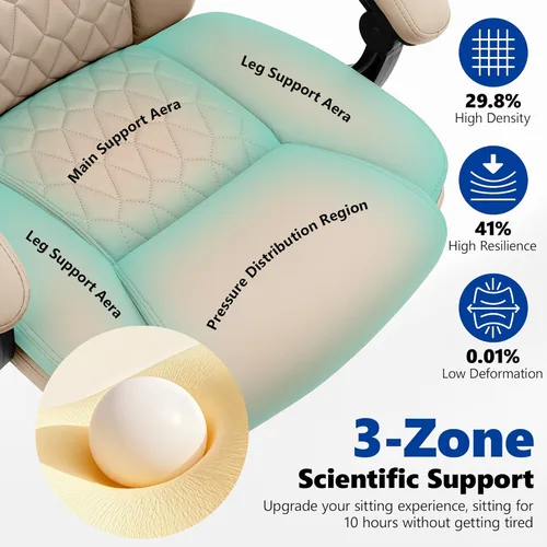 Miniatura 5 de Silla de oficina ejecutiva reclinable de 400 libras con reposapiés, silla de oficina ergonómica grande y alta, sillas de escritorio de oficina