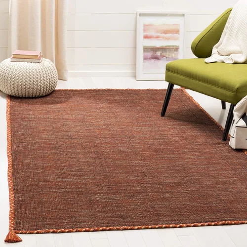 Miniatura 15 de SAFAVIEH - Alfombra decorativa de la colección Montauk, 2 x 3 pies, color beige y negro, tejido plano de algodón hecho a mano con borlas