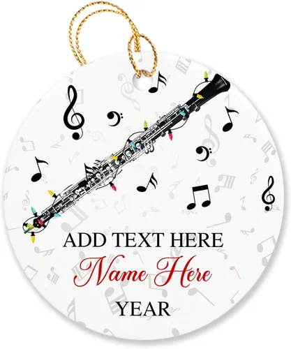 Miniatura 15 de Adorno de Navidad personalizado de acordeonista que toca acordeón, nombre personalizado y año, adorno de Navidad para acordeonista, instrumento