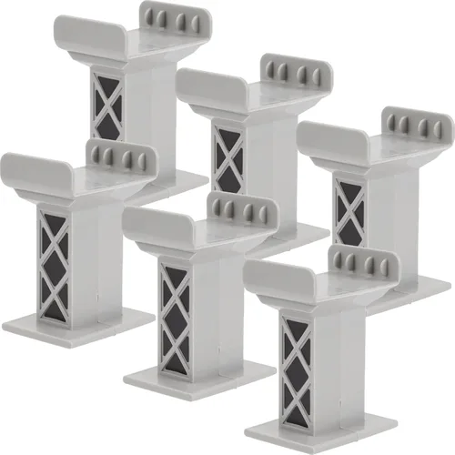 ERINGOGO 6 soportes de pista de tren de calibre estándar de plástico gris claro de escala HO - elevadores de puente y túneles - Juguetes para niños