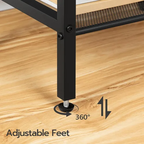Miniatura 7 de HOOBRO Mesa auxiliar alta, mesa de teléfono industrial con estantes de malla ajustables, para sala de estar, dormitorio, entrada, oficina
