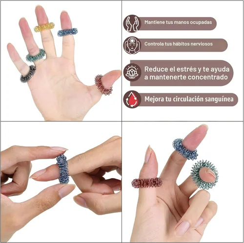 Miniatura 4 de Mr. Pen - Anillos sensoriales con puntas, paquete de 10, tonos de joya, juguetes sensoriales para aliviar el estrés, anillo para ansiedad
