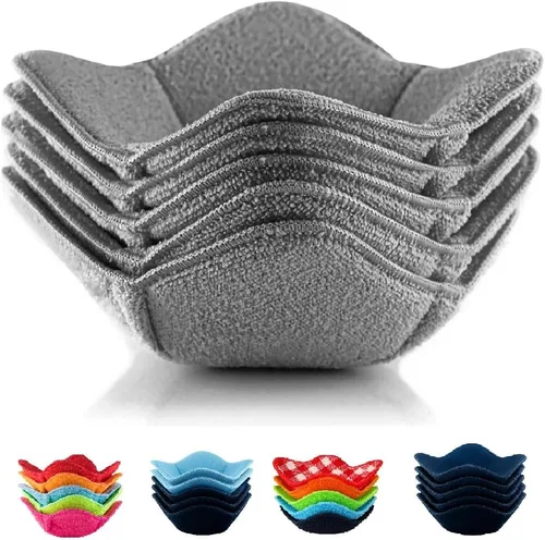 Miniatura 8 de SHILA - Posatazones, juego multicolor de 5 soportes de tazones calientes aptos para microondas para mantener tus manos frescas y tu comida caliente