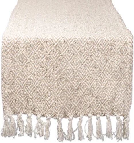 Miniatura 11 de DII Camino de mesa trenzado estilo granja, 15 x 72 pulgadas, 1 pieza, gris