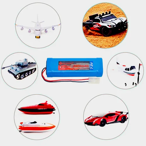 Miniatura 6 de Paquete de baterías RC de 7.2V (paquete de 2) 3800mAh de alta capacidad de 6 celdas NiMH Flat Battery Pack w/Standard Tamiya Connector+7.2V Smart