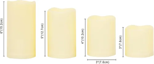 Miniatura 3 de 4 velas LED escalonadas sin flama, de pilas, impermeables, para exteriores, con temporizador, luz nocturna parpadeante de resina plástica