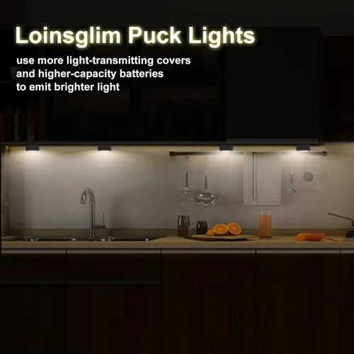 Miniatura 4 de Luces de disco con control remoto, luz LED de disco inalámbrica para cocina, luces bajo gabinete que funcionan con baterías, iluminación regulable