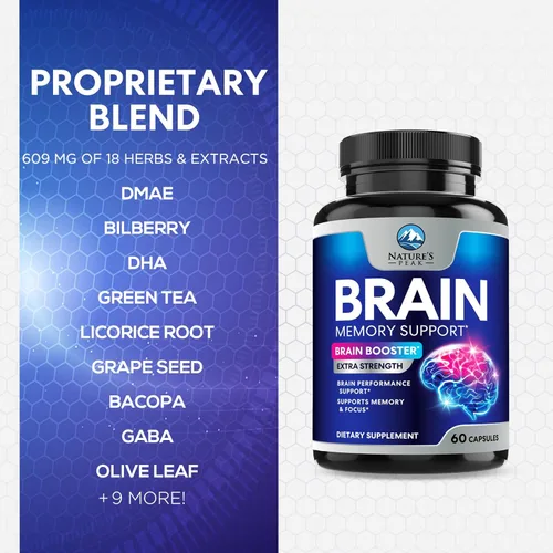 Miniatura 6 de Suplemento de Memoria Cerebral - Nootrópicos de Fuerza 3X para Concentración, Claridad y Apoyo del Enfoque - Vitaminas Cognitivas para la Salud