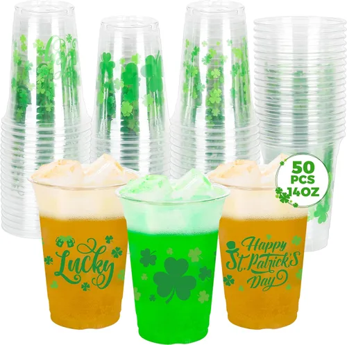 Miniatura 10 de 50 piezas de vasos del 4 de julio, vasos de plástico patrióticos de 16 oz para decoraciones del 4 de julio, recuerdos de fiesta patrióticos, vaso