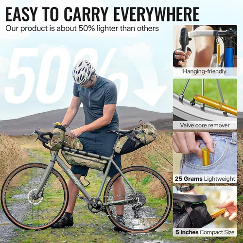 Miniatura 7 de BWSHLF Kit de reparación de neumáticos de bicicleta sin cámara para bicicletas de montaña y bicicletas de carretera, kit de tapones de neumáticos
