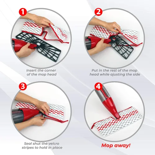 Miniatura 5 de Recambios de trapeador de microfibra lavables compatibles con Promist Max, cabezal de repuesto de almohadillas reutilizables (4)