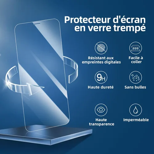 Miniatura 4 de NEW'C Paquete de 3 protectores de pantalla diseñados para iPhone 12 Pro Max (6.7 pulgadas), protección de vidrio templado mejorada, compatible