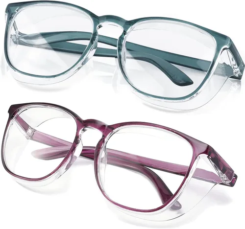 Miniatura 7 de SQIMZAR - Lentes de seguridad para mujeres, para enfermeras, lentes protectores, lentes de seguridad antivaho Púrpura claro+rosa claro