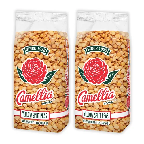 Camellia Brand Guisantes partidos amarillos secos – Guisantes partidos de alta calidad sin OMG para dal indio, abundantes sopas de guisantes