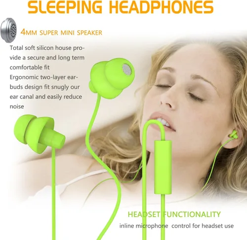 Miniatura 2 de MAXROCK MINi5 - Auriculares con micrófono con cable para teléfono móvil con conector de 0.138 in, color verde
