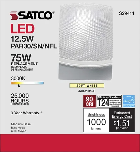 Miniatura 7 de Satco S29411 12.5 vatios; LED PAR30SN; 3000 K; paquete de 6 cumple con California