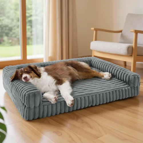 Miniatura 10 de Bedsure - Cama ortopédica para perros medianos, camas impermeables de espuma viscoelástica medianas con lados, sofá de espuma de nido de abeja