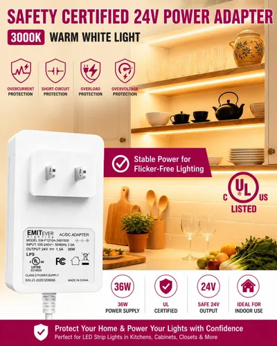Miniatura 5 de EMITEVER Kit de iluminación para debajo del gabinete, 6 tiras de luces LED COB de 3000 K, blanco cálido, tira de luces LED regulables