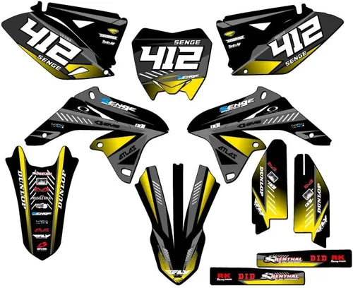 Miniatura 6 de 2010-2018 RMZ 250 Surge Black Senge Kit de base gráfica compatible con Suzuki