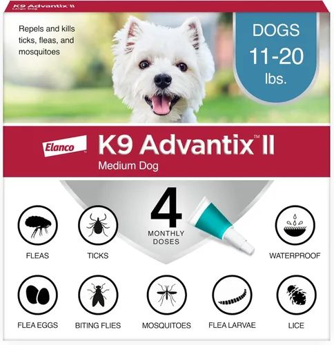 Miniatura 12 de K9 Advantix II Tratamiento y prevención recomendado por veterinarios para pulgas, garrapatas y mosquitos para perros medianos Perros 11-20 libras