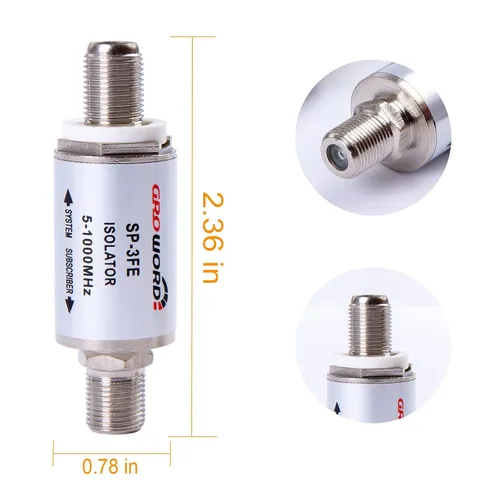 Miniatura 2 de SP-3FE Aislador de bucle de tierra, 2 piezas de hum/zumbido/eliminador de ruido, transformador de aislamiento para aplicaciones de TV por cable
