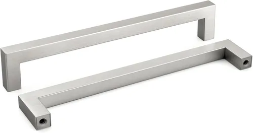 Miniatura 15 de homdiy Paquete de 1 tirador de gabinete de níquel cepillado de 3-3/4 pulgadas, manijas cuadradas de acero inoxidable para puerta de armario