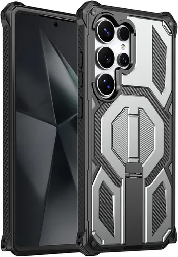 Miniatura 16 de Funda magnética para Samsung Galaxy S24 FE con soporte y protector de pantalla [compatible con Magsafe] antideslizante, cuerpo completo, doble capa