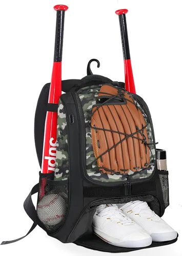Goloni | Mochila de béisbol, bolsa de béisbol para adultos, bolsa de bate de sóftbol con compartimento para zapatos, compartimento principal grande