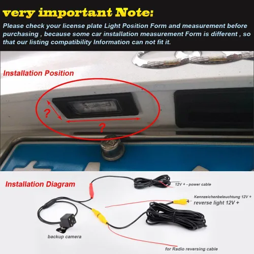 Miniatura 4 de Cámara de visión trasera de coche con ángulo de visión amplio de color de alta definición impermeable con visión nocturna para 4 Runner/Land Cruiser