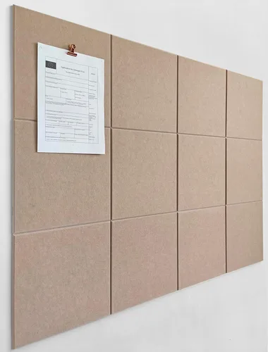 Miniatura 24 de Tabla de corcho alternativa de 24 x 36 pulgadas, paquete de 6 azulejos de pared de fieltro con pestañas adhesivas extraíbles seguras, tableros