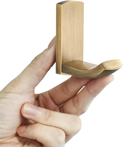 Miniatura 2 de WINCASE Gancho para toallas de latón antiguo, ganchos para bata de pared de baño, montaje vintage, ganchos rústicos para ropa de baño, paquete de 4