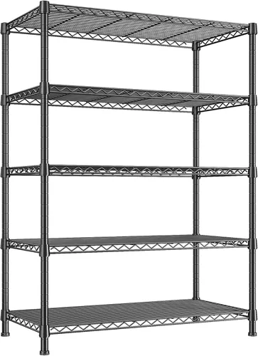Miniatura 11 de REIBII Estantería de almacenamiento con ruedas de 1984LBS, estantería de alambre de 75.2"H, estantería de metal con ruedas y patas, estanterías