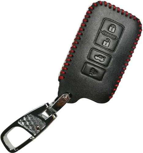Funda protectora inteligente de cuero con 4 botones para llavero remoto para entrada sin llave para 2015 2016 2017 2018 2019 2020 2021 2022 Toyota