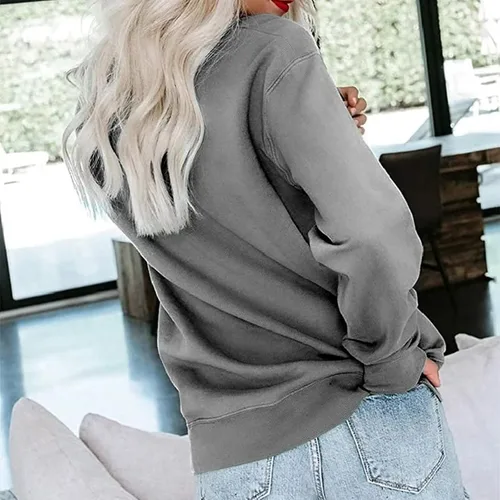 Miniatura 5 de Crew Neck Sweatshirts for Women Casual Basic Pullover Long Sleeve Solid Color Fall Tops Outfits with Pockets 2023