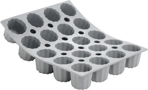 de Buyer ELASTOMOULE - Molde de silicona con minicanele, crea 20 pasteles franceses, fácil de usar y limpiar, apto para lavavajillas