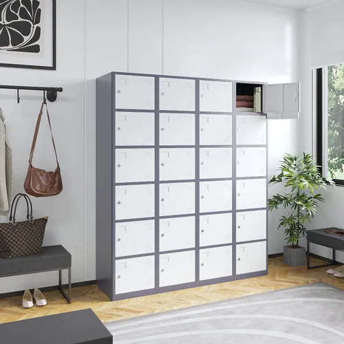 Miniatura 4 de MIIIKO Gabinete de casillero de 6 puertas, gabinete de casilleros de almacenamiento con llaves, gabinete de casillero con cerradura para empleados